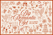 Whimsical Romantic Hand Drawn Set, a Decorative Illustration by Veronika Gotovceva (Thumbnail 1 of 5)