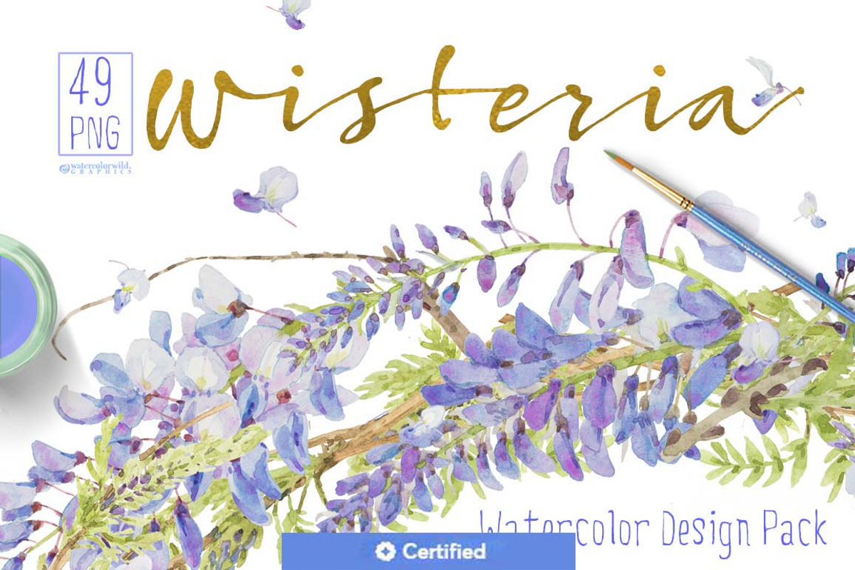 BUNDLE BLUE Florals -85%, an Illustration by watercolorwild.graphics (Photo 4 of 11)