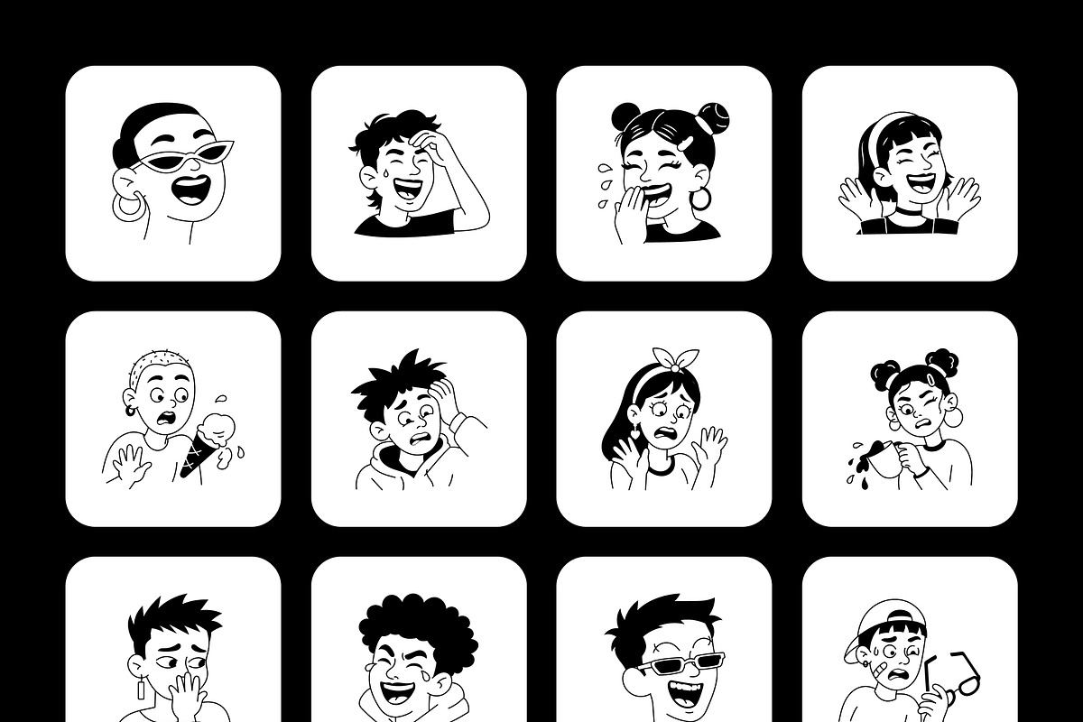 240 Facial Expressions Icons, an Outline Icon by Prosymbols (Photo 11 of 15)