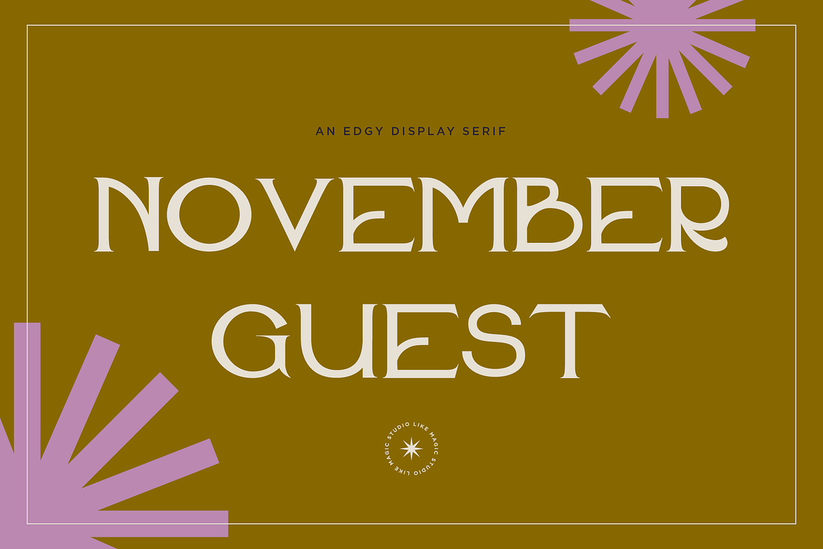 November Guest - An Edgy Serif, a Serif Font by Like Magic Studio (Photo 1 of 10)