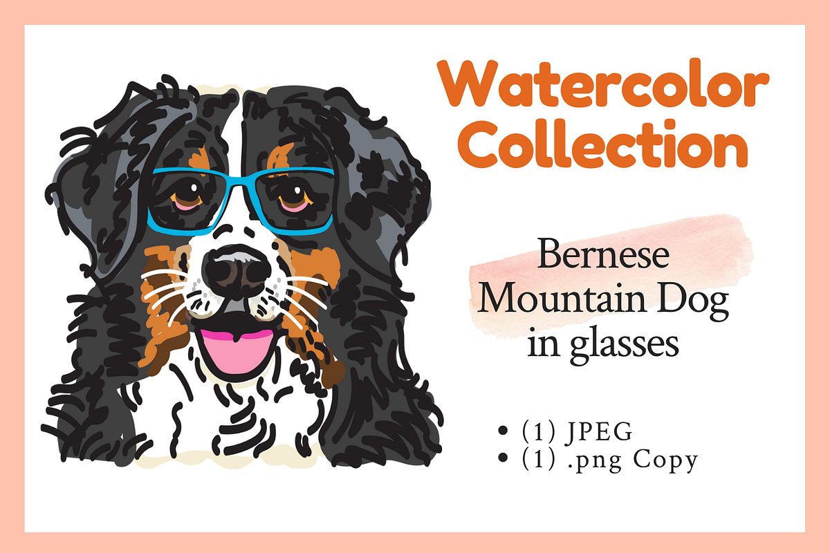 Bernese Mountain Dog Watercolor, an Illustration by ThePawPrintsShop (Photo 1 of 3)