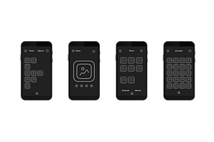 Mobile interface with photo gallery, a Technology Illustration by skripnikbb