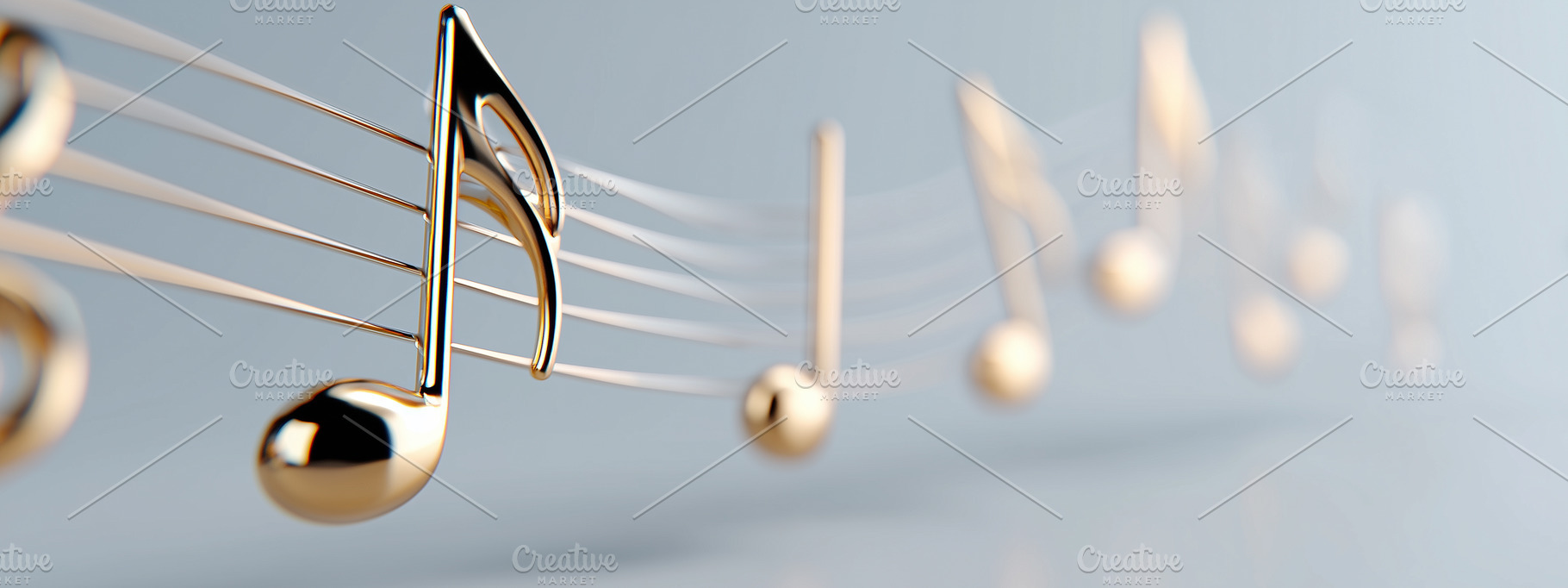 Golden notes - classic music banner, an Arts & Entertainment Photo by MistyDay