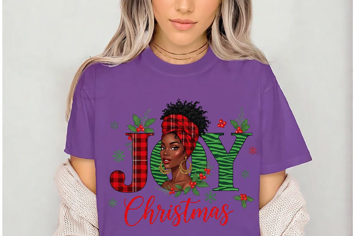 Christmas Joy Black Woman Png Sublim, a Seasonal Illustration by Rose Art (Photo 3 of 5)