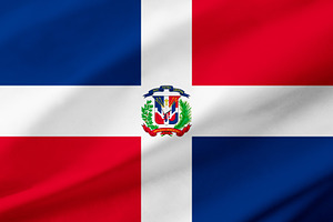 Dominican Republic flag background with waving fabric texture, a Background Photo by Davizro's Market