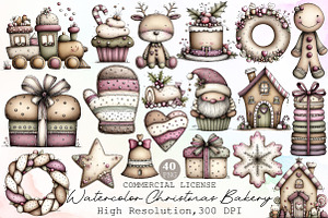 Watercolor ClipArt - Christmas Baker, an Illustration by Sublimation Artist