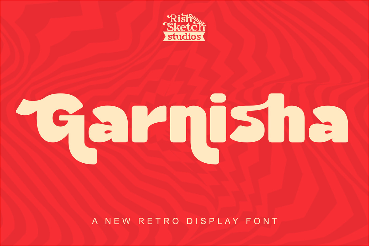 Garnisha - Retro Display Font, a Sans Serif Font by Rishsketch (Photo 1 of 16)