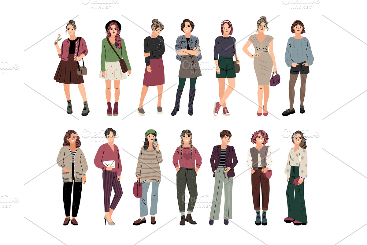 Big collection of different fashion, a Person Illustration by Stock-Smart-Start