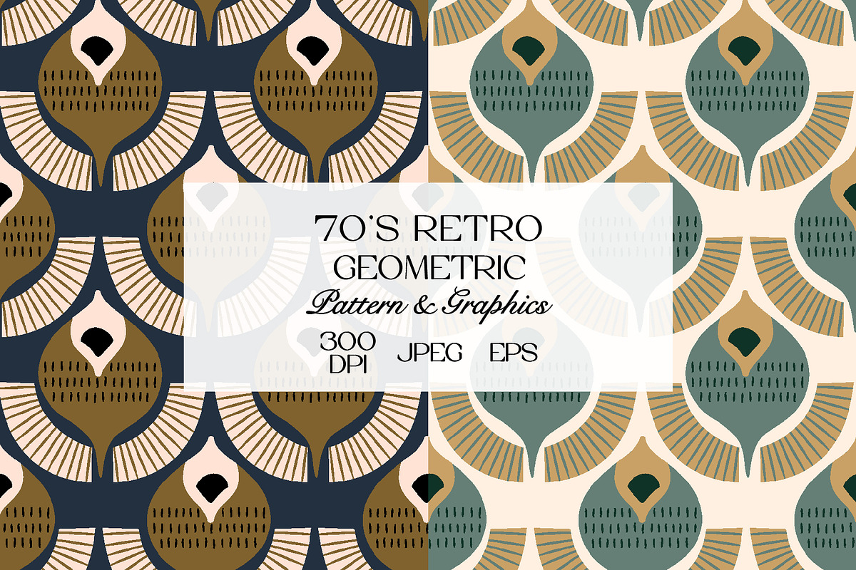70's Retro Damask Geometric Pattern, a Pattern Graphic by StudioGlouna (Photo 1 of 9)