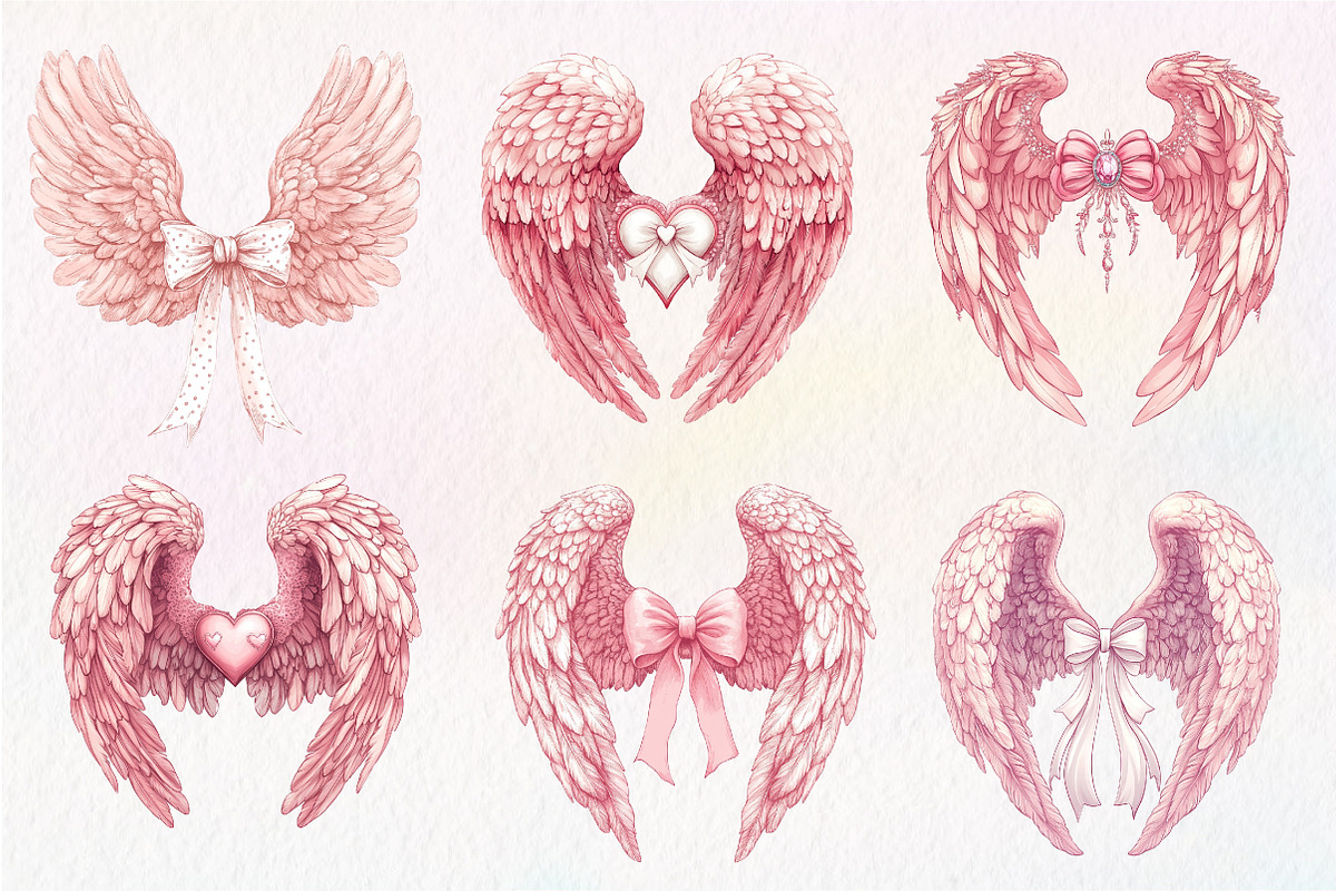 Coquette Angel Wings Sublimation, an Illustration by CreationArt (Photo 2 of 5)