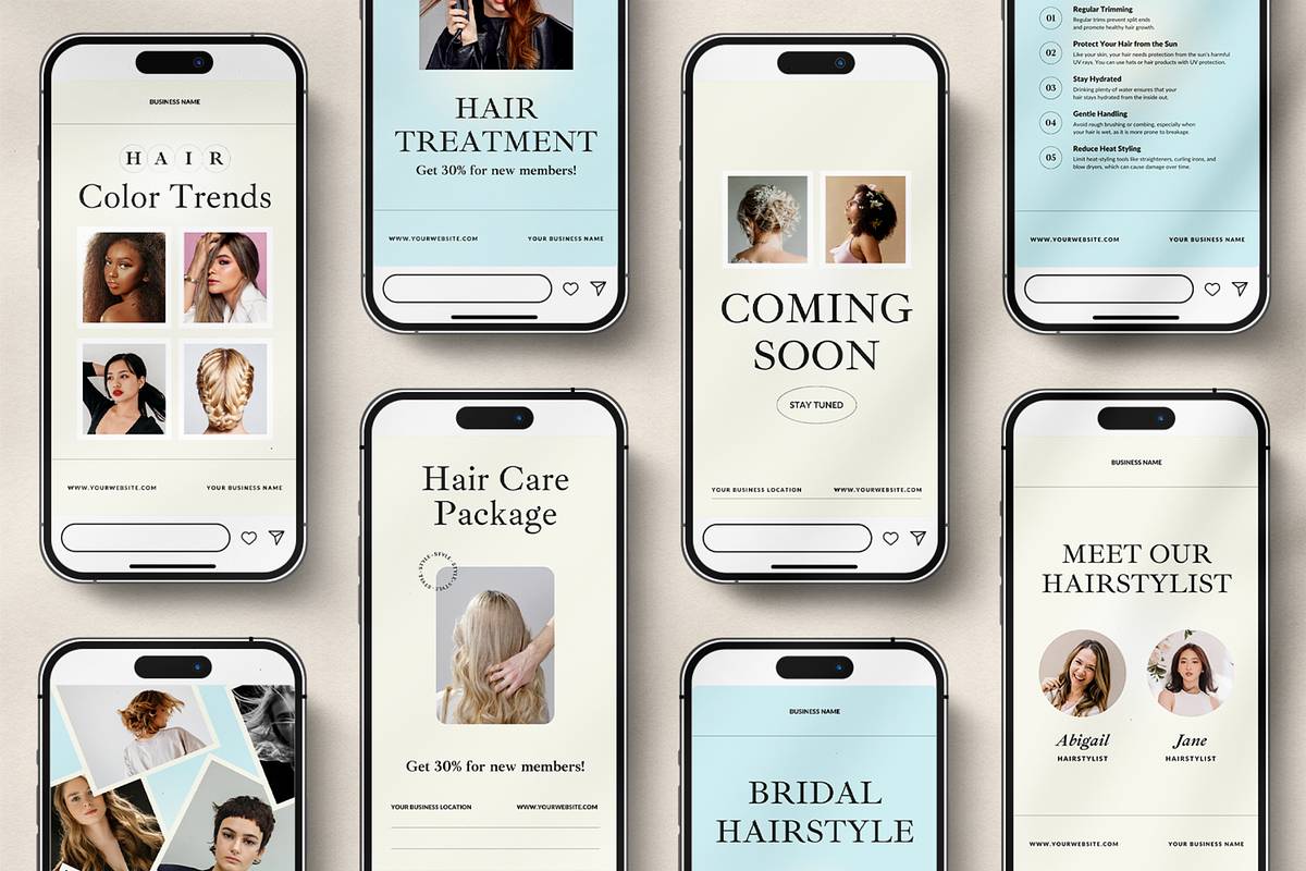 120 Hairstyle Instagram Template, a Social Media Template by Branding Victory STD (Photo 8 of 10)