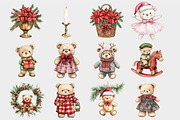 Watercolor Christmas Teddy Bear Clip, a Seasonal Illustration by Design Market (Thumbnail 5 of 5)