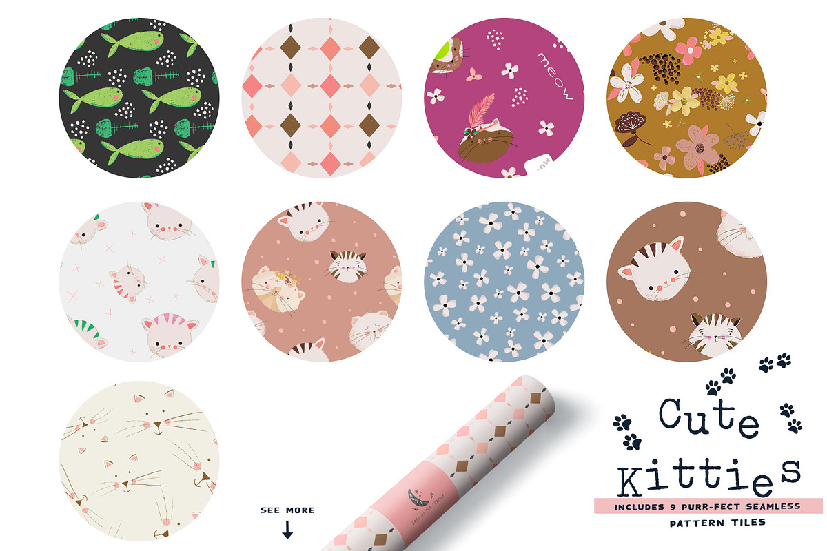 Cute Kitties Graphic Collection, an Animal Illustration by Bridgett Stahlman Design (Photo 3 of 10)