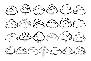 50 Clouds Procreate Stamps Brushes