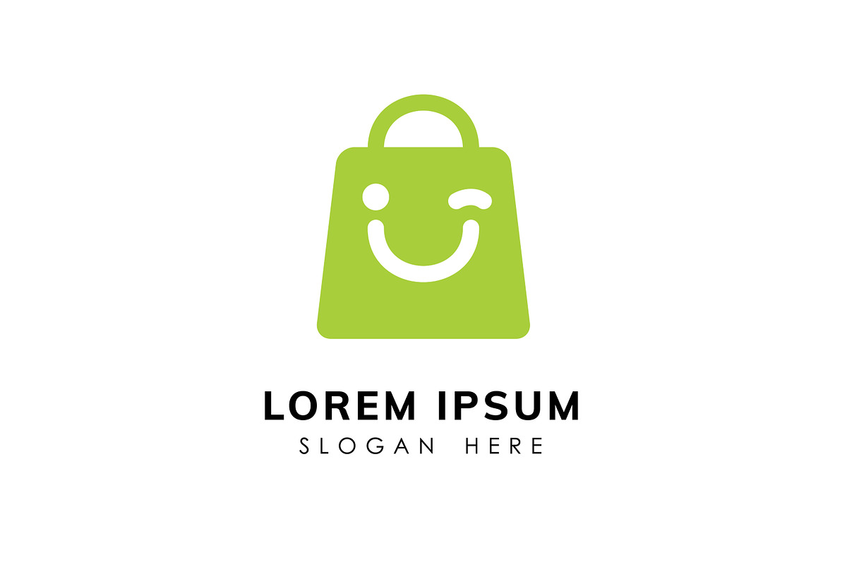 happy shop logo design concept, a Branding & Logo Template by Distrologo
