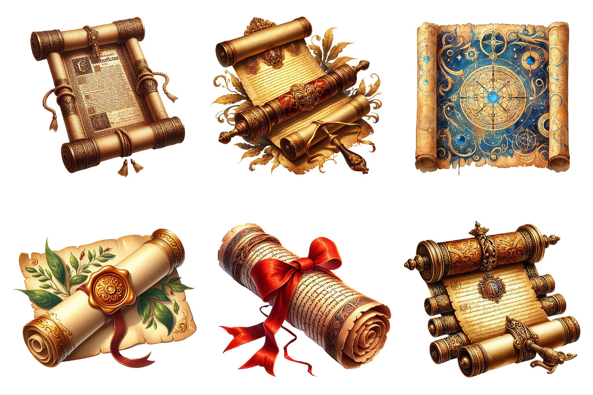 Vintage Medieval Scroll Clipart, a Graphic by CitraGraphics (Photo 2 of 4)