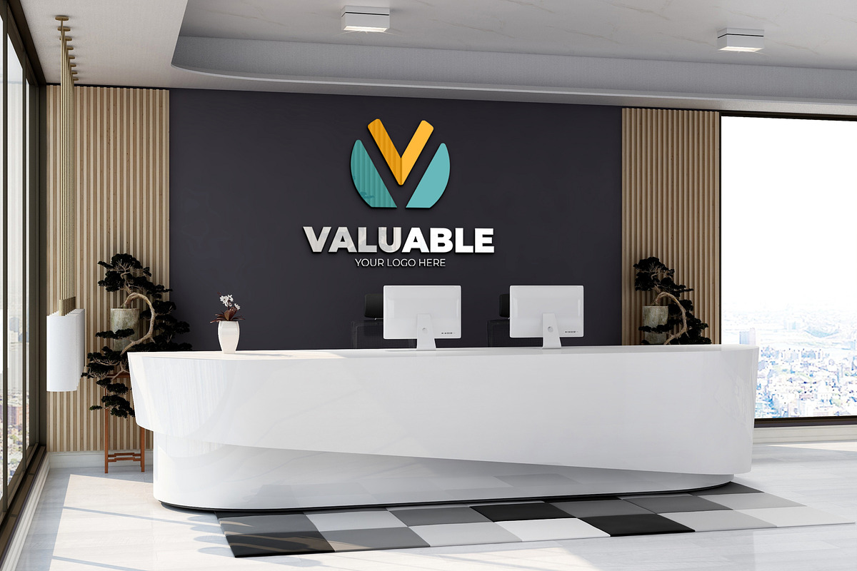 PSD Office Scene 3D Wall Mockup, a Product Mockup by Ayy (Photo 13 of 15)