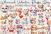 Whimsical Valentine Fluffy Dog, an Illustration by DreamCafeArt (Thumbnail 1 of 7)