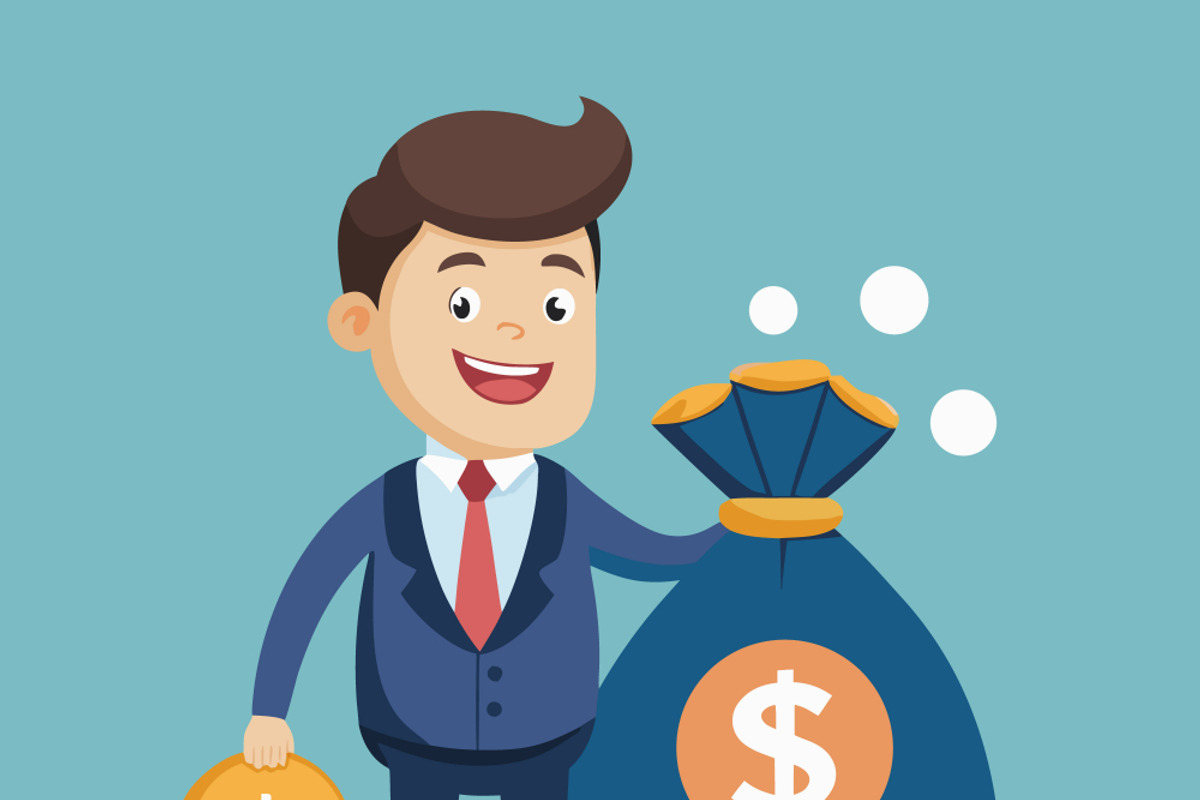 businessman holding bag of money, a Person Illustration by SouravDesign (Photo 3 of 3)