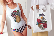 Retro mushrooms and skulls clipart, an Illustration by Siriliadka Dreams (Thumbnail 9 of 9)