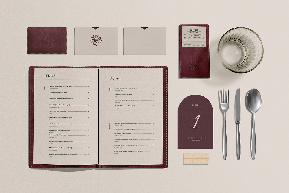 Restaurant Branding Mockup Kit, a Books & Magazine Mockup by Catkie - Digital Art (Photo 5 of 8)
