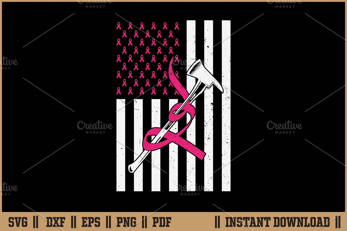 Firefighter Breast Cancer Pink SVG, an Illustration by Handy Arts Studio (Photo 1 of 3)
