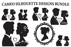 Romantic Love Cameo Silhouette set, an Illustration by Creativeshirt