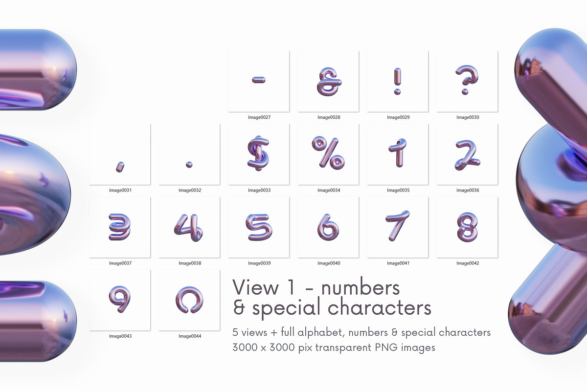 Rounded Chrome - 3D Lettering, a Graphic by MIIM