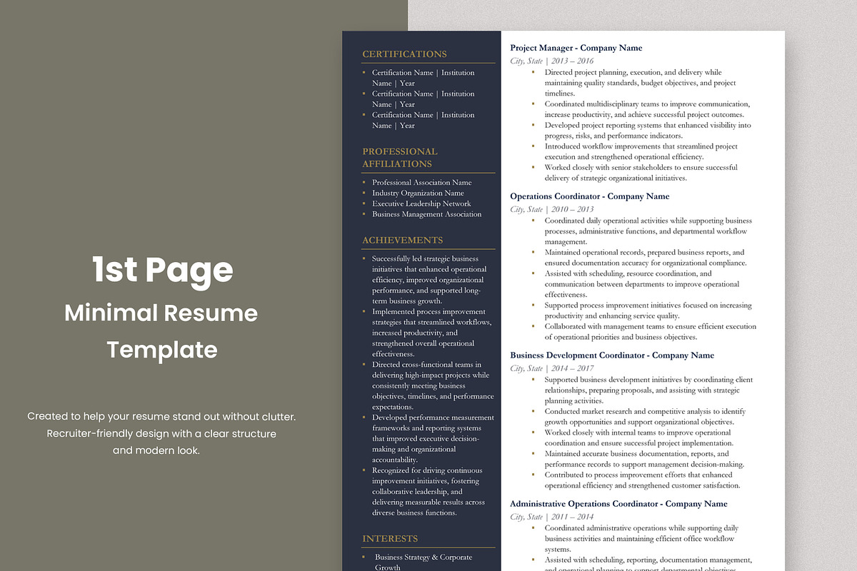 Professional Resume Template, a Resume Template by Anjum Ilyas (Photo 2 of 7)