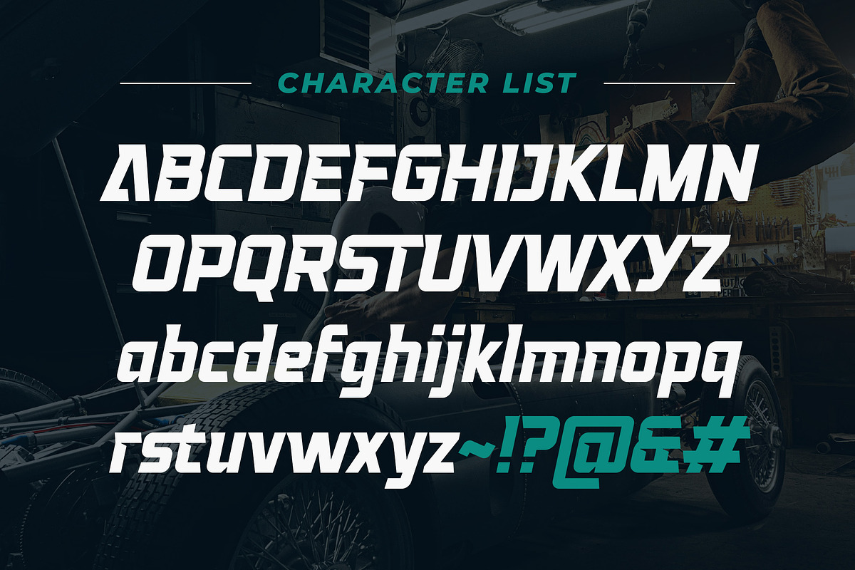 Swargho - Modern Sport Racing Font, a Sans Serif Font by Typia Nesia (Photo 5 of 15)