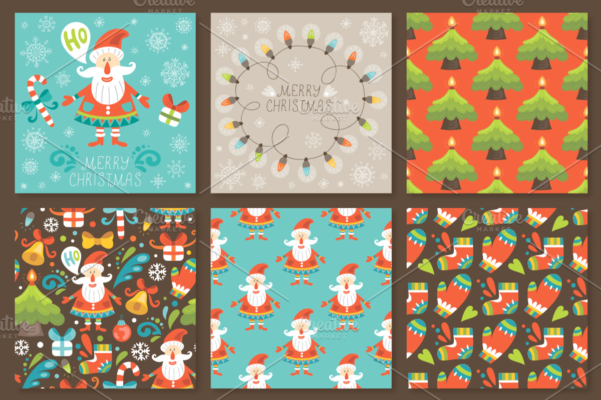 Christmas set with Santa, an Illustration by piyacler (Photo 2 of 2)
