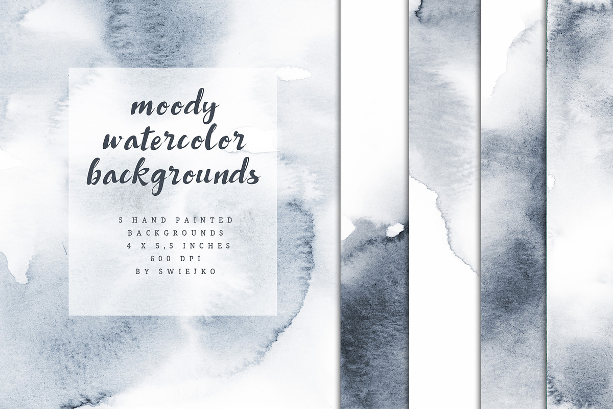 Moody Watercolor Backgrounds, a Texture Illustration by swiejko (Photo 1 of 4)