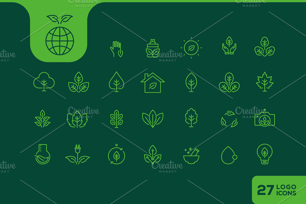 Leaf Icons Vector Illustration, an Outline Icon by devastd