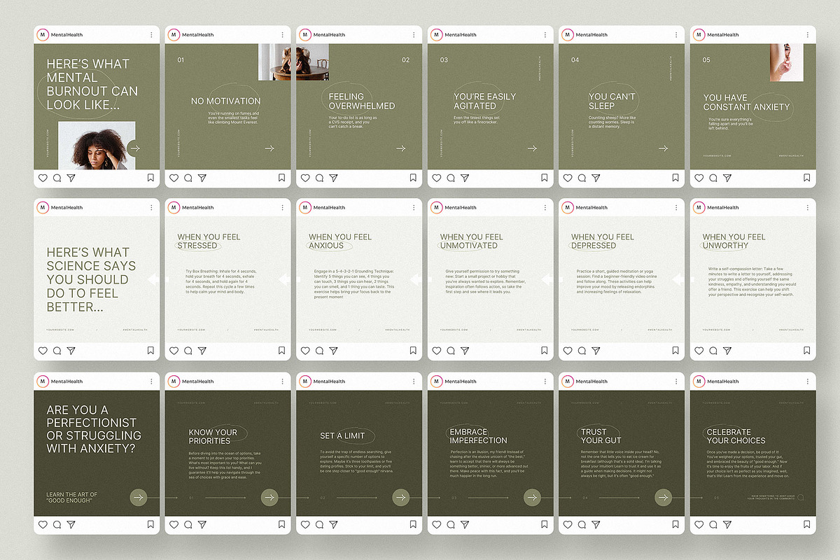 Mental Health Insta Carousels, a Social Media Template by AndrewPixel (Photo 12 of 15)