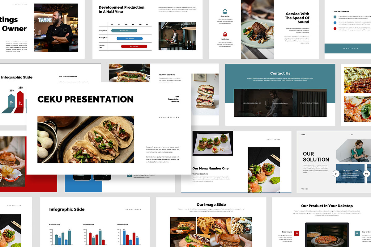 Ceku : Food Business Powerpoint, a Presentation Template by Punkl Camp (Photo 1 of 9)