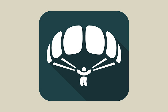 Icon With A Flying Skydiver