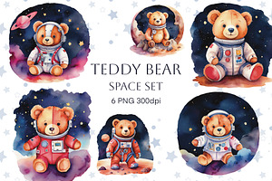 Teddy Bear. Space Set. AI