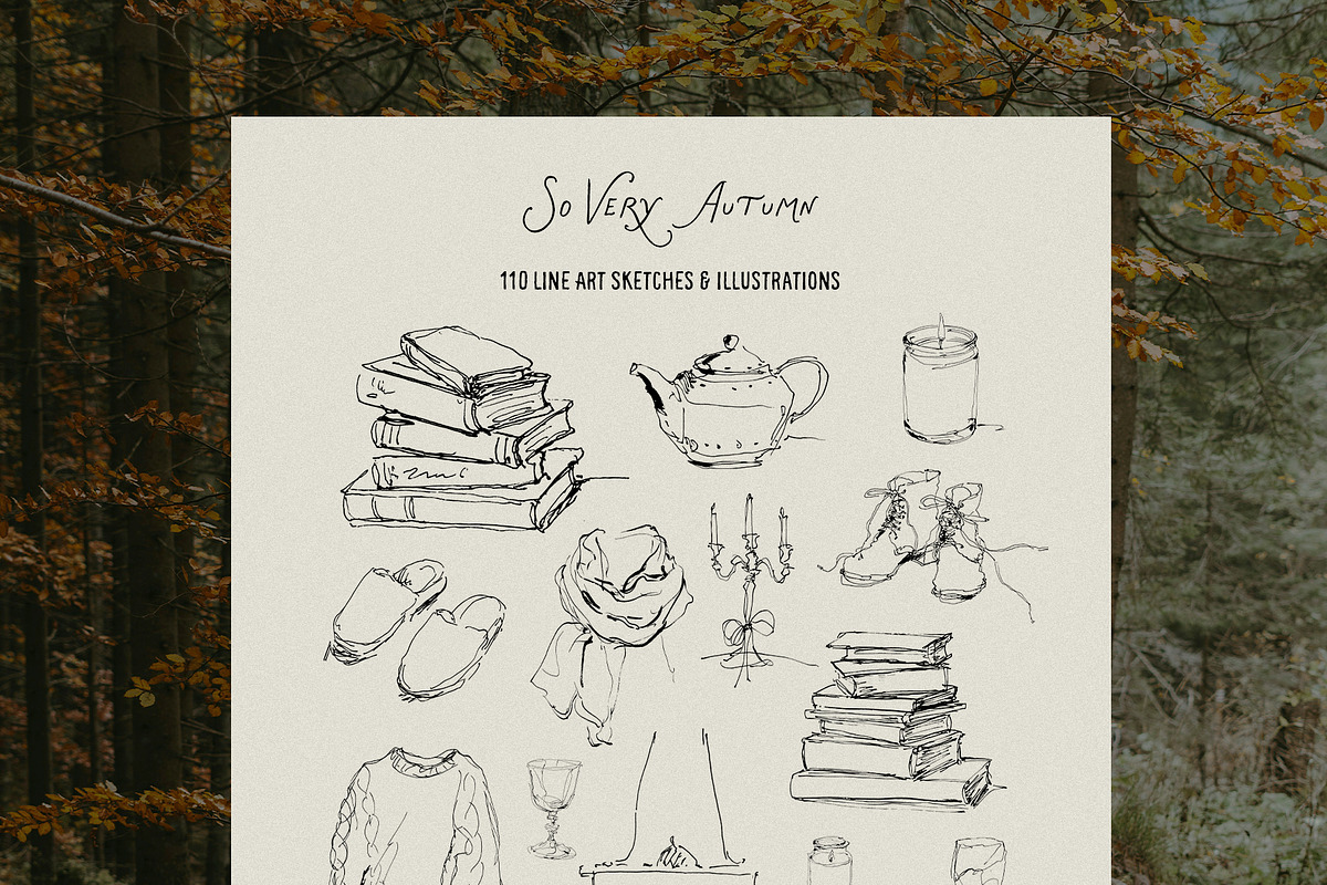 So Very Autumn: Line Art Clipart, a Seasonal Illustration by Purple (Photo 13 of 15)