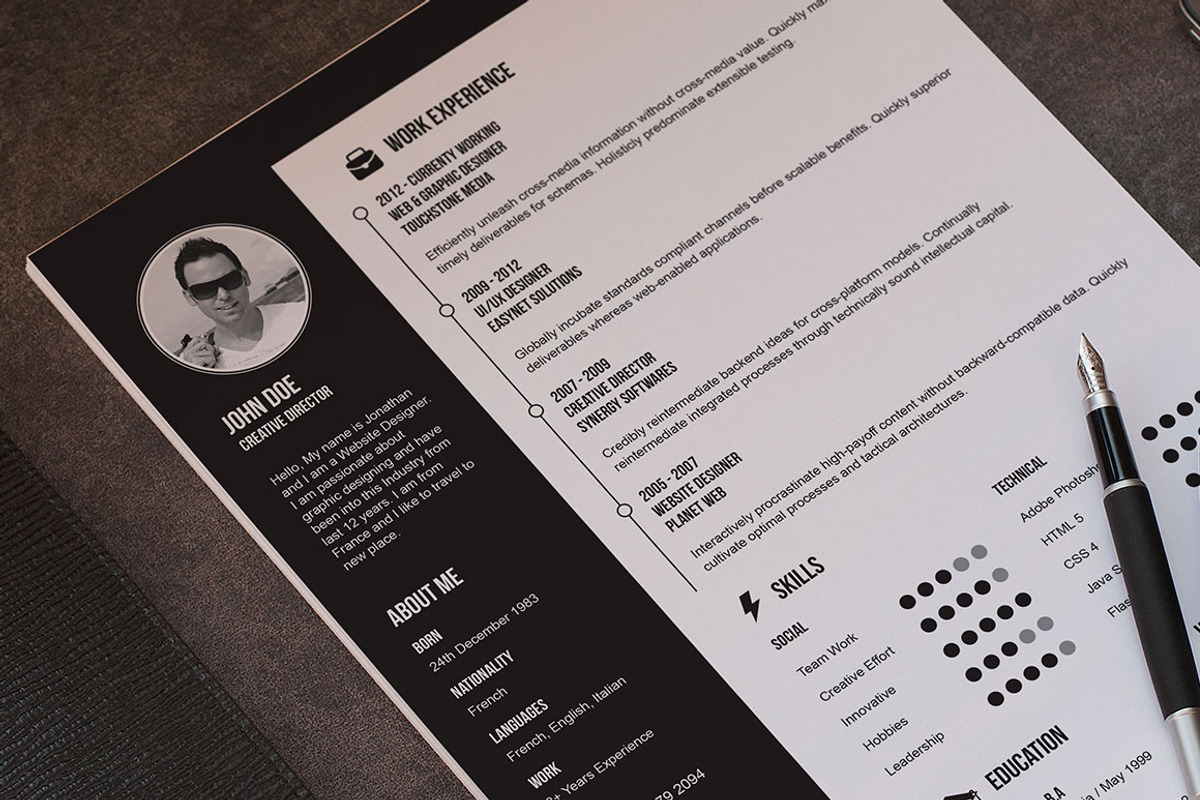 Flat Resume + Cover Letter, a Resume Template by Made by Mancie (Photo 2 of 5)