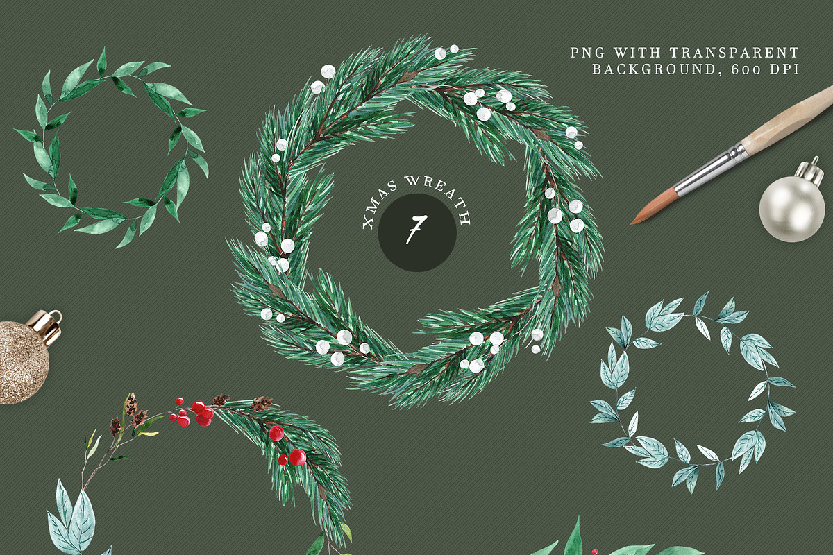 HOHOHO Christmas watercolor BUNDLE, a Seasonal Illustration by LeriaArt watercolor (Photo 12 of 24)