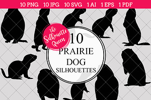 Prairie Dog Silhouette Vector Graphi