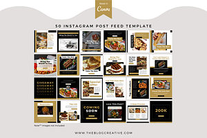 Black And Gold Food Instagram Canva