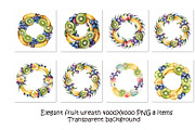 Fruit and berry wreath.Watercolor, an Object Graphic by SketchArtStudio (Thumbnail 1 of 3)