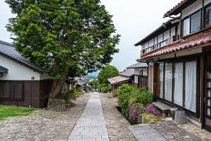 Traditional village street of Magome on the Nakasendo trail, Jap, an Architecture Photo by GoodGoods