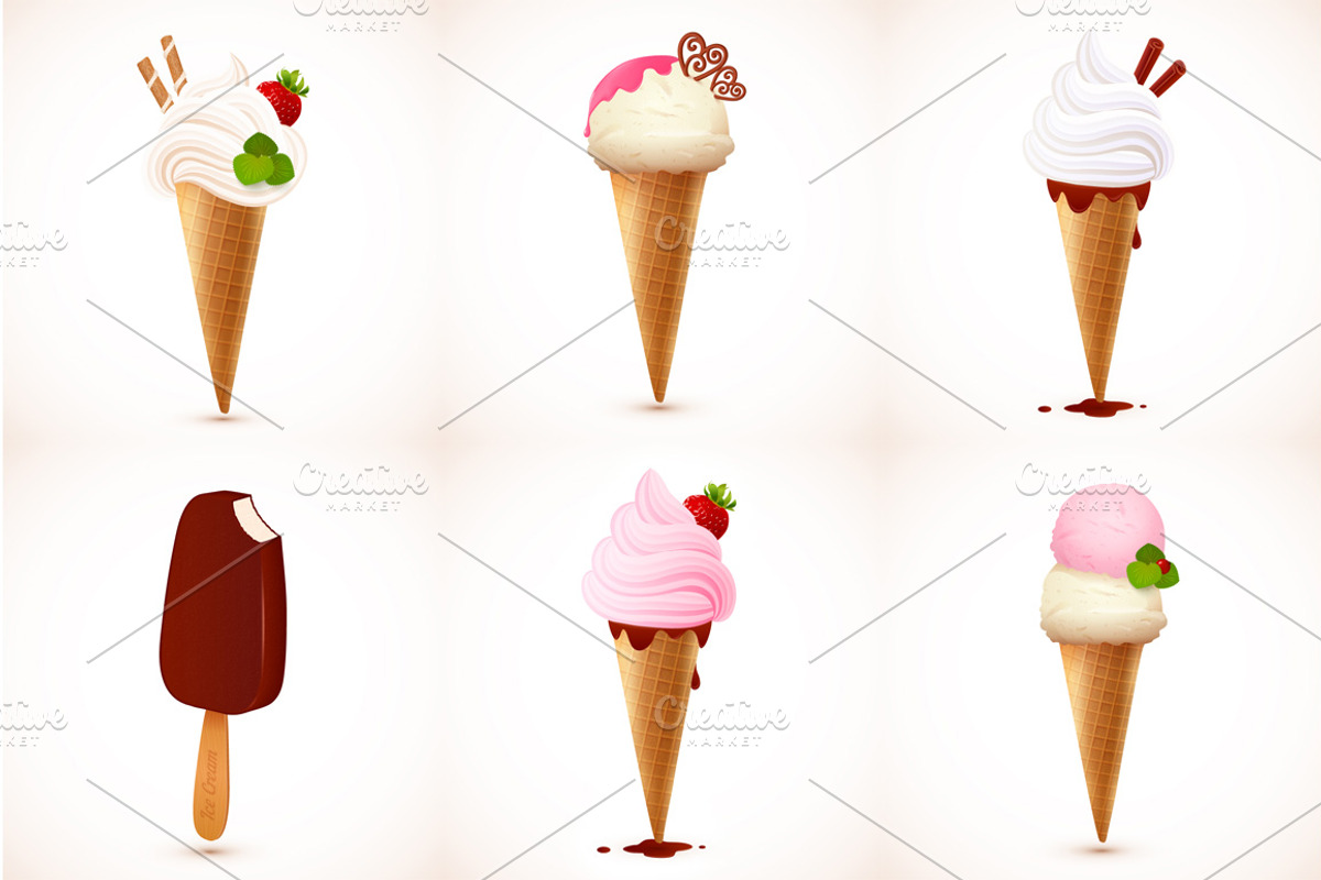 9 realistic vector ice-creams preview 2