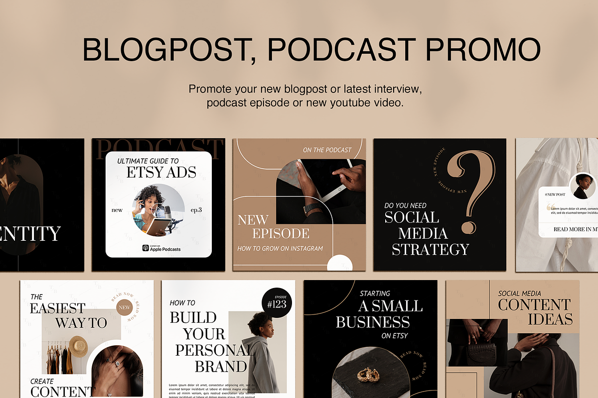 Dark Aesthetic Instagram Templates, a Social Media Template by Templates Boutique (Photo 4 of 9)