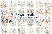 Wildflower Meadow Watercolor Clipart, an Illustration by Libby Wishes (Thumbnail 1 of 6)