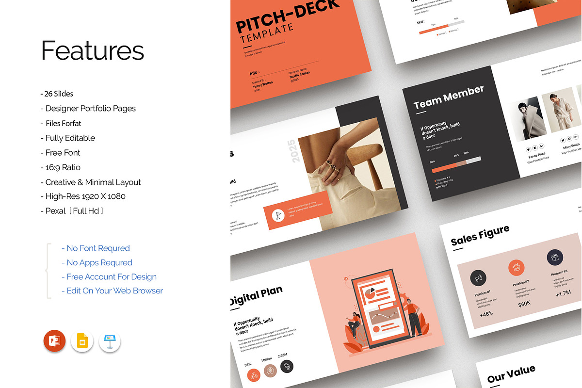 Pitch Deck Presentation Template, a Presentation Template by Studio Artisan (Photo 3 of 7)
