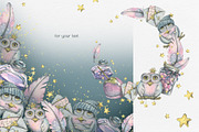 Magic Owls Winter Clipart Watercolor, an Illustration by NATASHA CHU (Thumbnail 5 of 9)