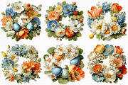 Floral Easter Wreath Clipart Png, an Illustration by Craft Nest (Thumbnail 4 of 8)